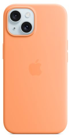 Apple iPhone 15 Silicone Case with MagSafe - Orange Sorbet 