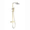 ENKI, ENZO, SH0622, Brushed Brass Shower Set Thermostatic 38 Degree Mixer Shower with 200mm Ultra Slim Overhead Rain Shower and Handheld Shower Square Shower Mixer Shower System, 1-Year Guarantee