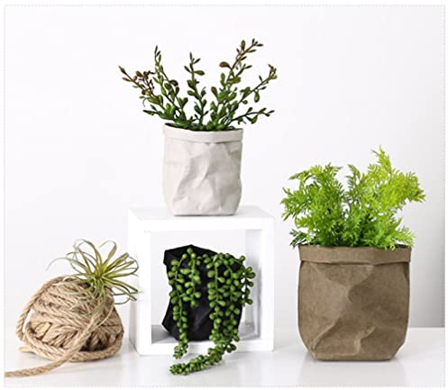 BESTonZON Paquet en Papier Kraft Lavage Paquet de Rangement Décoratif Récipient en Papier Kraft Cache-Pot de Fleurs Lavage pour Linge Papeterie Nourriture Produits Ménagers