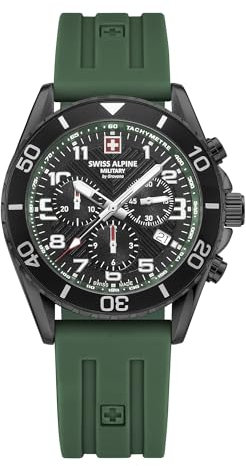 swiss alpine military Herren Uhr Chronograph Analog Quarz 7029.9874SAM Silikon