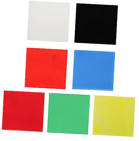 Lurrose 7stücke Teiliges Buntes Mikrowellenofen Glasplatten Quadratisch Für Diy Schmuck Zubehör Kiln Fusing Supply Mit Farben Für Kreative Heißglasprojekte