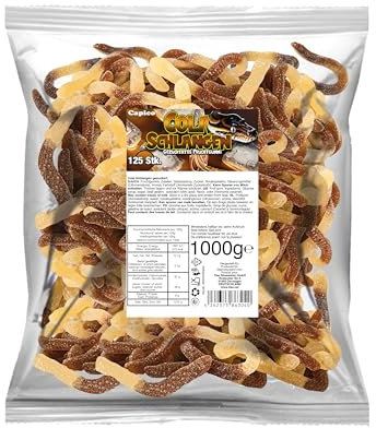 Capico Cola Schlangen gezuckertes Fruchtgummi (1000g) im Beutel, Halal