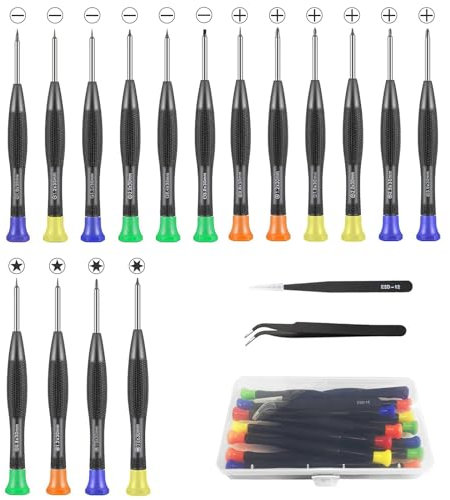 Glasses Screwdriver, 20Pcs Magnetic Precision Screwdriver, Flathead Phillips Torx Star Screwdrivers, Small Jewellers ScrewdriverSet, Screwdrivers for Spectacle Eyeglasses Clocks Jewelry Repair