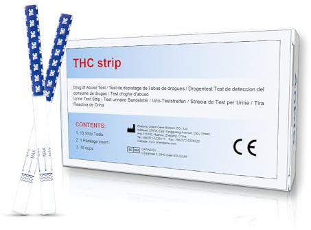 Anbio 10x THC Urintest Self-diagnostics Drogenschnelltest Cannabis Drogentest Cannabis Drogenschnelltest Urin Teststreifen - Drug test Marihuana Haschisch