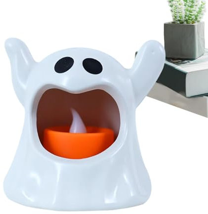 Velas con luz fantasma | Vela Led De Halloween | Velas espeluznantes sin llama, Vela ardiente fantasmal, Velas novedosas lindas, Decoraciones para el hogar de Halloween, Velas fantasma LED, Vela de Ha