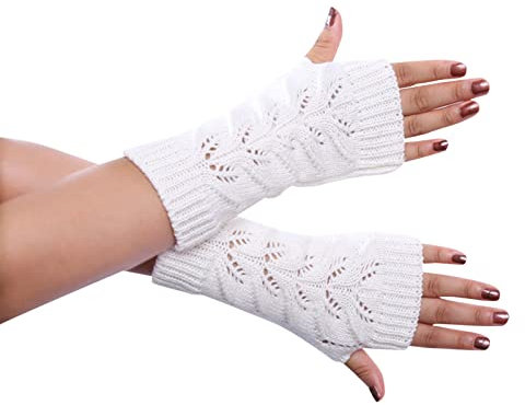 Handschuhe ohne Finger,Winter Stulpen Damen,Hand Gloves Winter Men,Lange damenhandschuhe,Handschuhe für Frauen,warme strickhandschuhe,Halloween-Handschuhe,Handschuhe Damen beige,