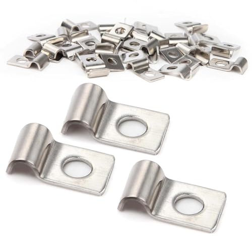 XoeLLe 50 Stück Befestigungsschelle Metall Rohrschellen, Hochleistungs Kabelschellen, Rohrschellen Rohrbefestigung Einzelloch U-Rohrschellen, Rohrschellen Edelstahl, Rohrklemme für Kabel Ø 4-5 mm