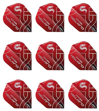 RED DRAGON Professioneller Spieler Jonny Clayton Hardcore Form No. 6 Extra dick - 100 Mikron - Dart Flüge 3 Setz pro Packung (9 Dart Flüge Insgesamt)