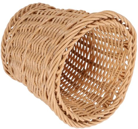 ROMANSENTIAL Poubelle Tissée Corbeille À Déchets En Osier Poubelles De Bureau Poubelle À Papier Ronde Corbeille À Ordures Pot De Fleur De Plante Pour Sous Le Bureau Salle De Bain