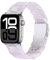 Miimall Bracelet Compatible avec Apple Watch 38/40/41/42mm(Series 10), Strap Résine pour Apple iWatch 10 9 8 7 6 5 4 3 2 1 SE avec Métal Boucle en Acier Inoxydable Femme Blanc, Boucle en Argent