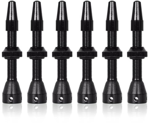 Tubeless Ventile, Schwarze, 44 mm Fahrrad Ventile Set Für Tubeless Reifen, Hochwertige Anti-Leck Fahrradventile mit integriertem Werkzeug zum Entfernen des Ventilkerns.