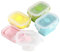 Contenitori mini snack da 4 pezzi, contenitori per alimenti alimentari in silicone pieghevole da 150 ml, scatola di stoccaggio degli alimenti con salvataggio spaziale impilabile con coperchi a clip