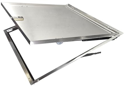 Schachtabdeckung Edelstahl Schachtdeckel auspflasterbar Gullideckel A15 EN124 Revisionsklappe + 2 Stoßdämpfer (Rostfreier Edelstahl, 700x1000x25)