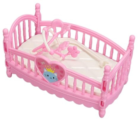Puppenhaus Bett | Puppenwiege Babybett,Cartoonartige Spielaccessoires Für Kinderzimmer Deko Familien Spielzimmer Fotografie