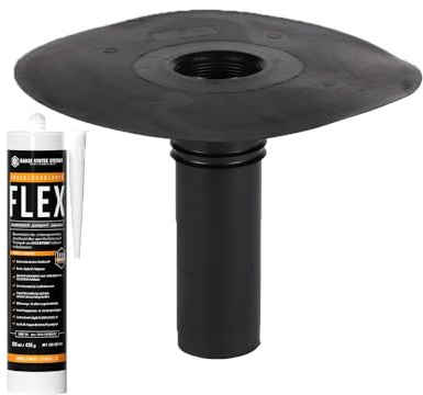 HSS Dachentwässerung DN75 EPDM Flachdachablauf Gulli | DN 75 · EPDM Flachdachablauf · Für Gartenentwässerung · Carport, Garage & Gartenhaus · UV- & Witterungsbeständig