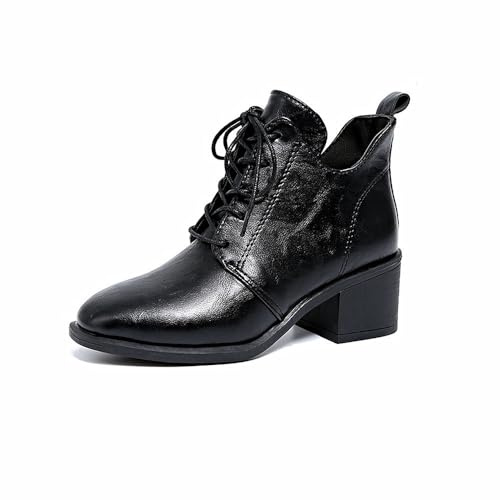 MGGMOKAY Bottes à Lacets Pour Femme Talon épais Élégant et Confortable Bottines