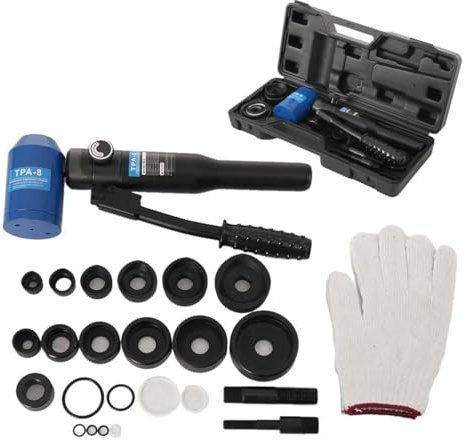 CDZHLTG Kit de Sacabocados Hidráulicos, Perforadora de Láminas de Metal,Agujero hidráulico manual de chapa perforadora,para Perforar Chapas Metálicas Blue