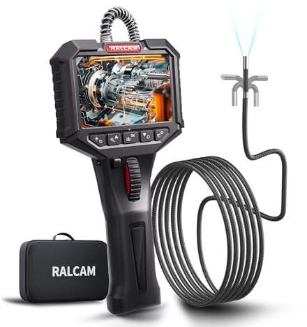 Ralcam Endoskopkamera mit Licht Endoscope Camera - Endoskop 6,2mm Inspektionskamera 3,5 HD 720P Rohrkamera, Kameras mit 6 LED, IP67 Wasserdicht 2M Halbsteifes Kabel Teleskopkamera Kfz Werkzeug