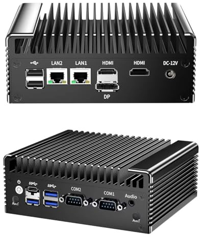 CYMINILMDPC Fanless Mini PC N150 2X2.5G i226-V NIC, DDR4 32GB Max, NVMe M.2+SATA, 3 Display Outputs, 2*COM RS232/RS485,HDMI,DP,Industrial Firewall Computer
