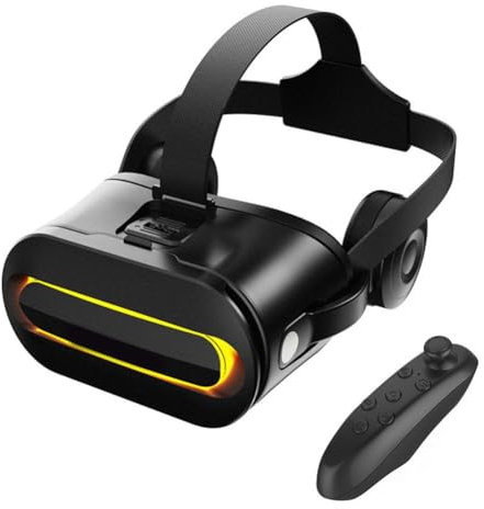 Casque VR pour Smartphones, expérience immersive 3D de jeu et de film avec design ABS léger, compatible avec iOS et Android, noir et blanc