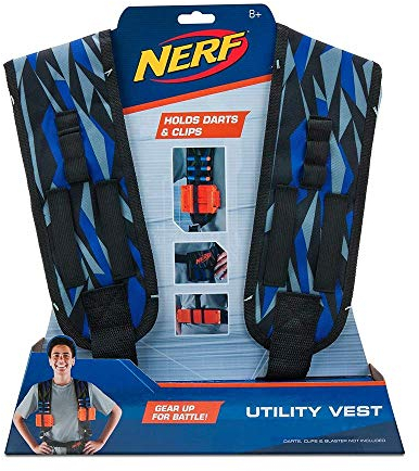 Nerf Elite Taktikweste 11508 praktischer, verstellbarer Schultergurt aus hochwertigem Nylonmaterial im stylischen Nerf Elite Design, mit Aufbewahrungsplatz für Darts