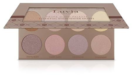 Highlighter Luvia Cosmetics make-up palette with 8 vegan prime glow shades, vegan all-in-one make-up set with shimmering texture, cruelty free, for all skin types