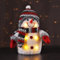 Gravidus Weihnachten Deko Schneemann mit LED Beleuchtung in ca. 24 cm Hoch, mit Schal und Mütze in Weiß, Grau, Rot gestreift, Geschenke für Großeltern