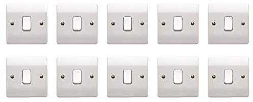 Pack of 10 x MK K4870WHI Light Switches, 1 Gang, 1 Way 10 Amp