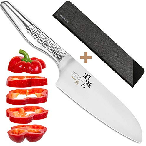 KAI Seki Couteau de bureau Magoroku Shoso 12 cm avec protège-lame 03) Santoku 14cm