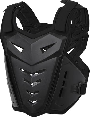 Motorcycle Armor Body Guard Vest, Dirtbike Riding Off-Road Racing Cycling Skiing Motocross Adult Kids Chest Body Protector Shirt Jackets for Street Bike Racing, Mens Back Protection - Black