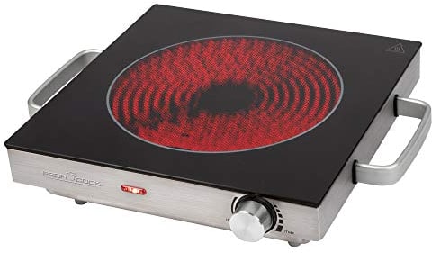 ProfiCook® Infrarot-Einzelkochplatte | Energiesparende Herdplatte | Kochfeld aus kratzfester Glaskeramik | Kochplatte Stufenlose Temperaturregelung | 2000 W | PC-EKP 1210