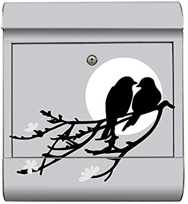 motivX-Ideenwerkstatt Briefkasten Kombi Wandbriefkasten mit Motiv Vögel vor Mond
