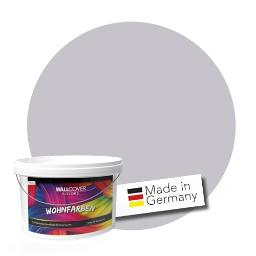 WALLCOVER Peinture murale de qualité supérieure | Gris | 2.5L = 20m² | Pour les intérieurs à très haut pouvoir couvrant (classe 1) | Finition mate | Fabriquée en Allemagne
