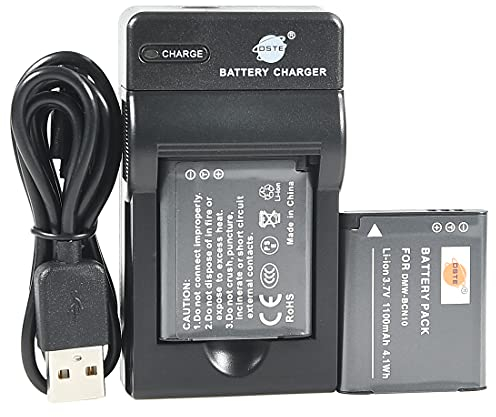 DSTE DMW-BCN10 Li-Ionen Batterie (2-Pack) und Micro USB Ladegerät kompatibel mit Panasonic DMW-BCN10E DMW-BCN10PP Lumix DMC-LF1 DMC-LF1K Lumix DMC-LF1W Kamera als BP-DC14-E