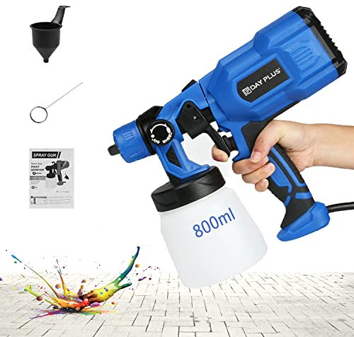 550W Farbsprühsystem Wandfarbe Farbsprühgerät Spritzpistole Elektro Lackierpistole mit 800ml-Behälter,3 Spritzmuster,verstellbarem Luft- und Farbfluss,für Lacke & Wandfarbe im Innen- & Außenbereichmit