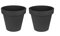 BigDean 2X XL Blumentopf Ø 50 cm aus Kunststoff - Anthrazit - Pflanztopf Containertopf Übertopf Pflanzkübel rund - Drainage-Möglichkeit