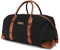 DRAKENSBERG Weekender 'David' (L) - Vintage Reisetasche Herren, Damen aus Canvas mit Leder, erweiterbar, 60L - Schwarz, DR00246