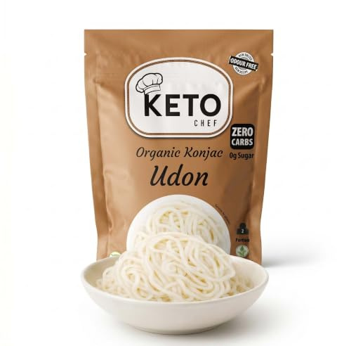 Keto Chef Dicke Instant-Udon-Nudeln - Konjac Vegane Nudel Mahlzeit, Null Fett, Zucker & Kohlenhydrate, Hergestellt aus Mehlfrei, Gesunde Kalorienarme Ernährung | Fertig zum Essen (270g)