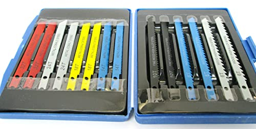 Lot de 14 lames de scie sauteuse en U – Lames en U pour bois, plastique, PVC, plastique, aluminium, feuille 6T, 8T, 10T, 14T, 18T, 24T, 32T