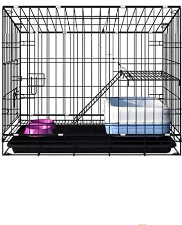 AoForce Cat Playpen | Cat cage Includes a Quick-Clean Tray & a cat Hammock | for 1-2 Cats | Cages Come in Five Sizes and Four Different Combinations (Color : B, Size : 70x51x60CM-Black)