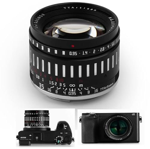 TTARTISAN Lente F0.95 de 35 mm para cámaras Sony E-Mount APS-C MF Bokeh Monster Eye of Night para cámaras sin espejo A5000 NEX-3 A7 A7II A9 y más