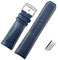GANYUU Uhrenarmband aus echtem Leder für Citizen Blue Angel Generation AT8020-54L/JY8078 zweite Generation Air Eagle Rindsleder 22 23 mm (Farbe: Blau Gelb-Silber, Größe: 22 mm)