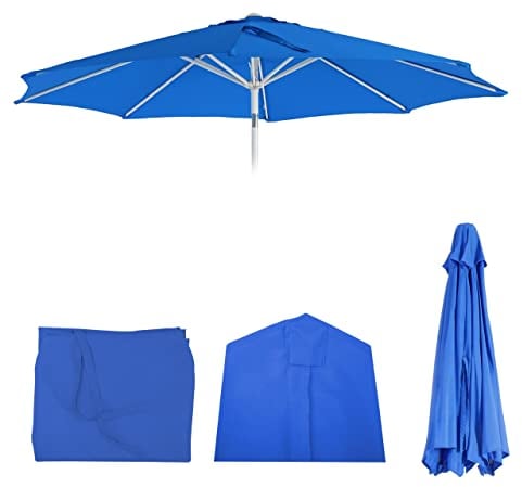 Mendler Ersatz-Bezug für Sonnenschirm N19, Sonnenschirmbezug Ersatzbezug, Ø 3m Stoff/Textil - blau
