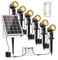 MEIKEE Faretti Solari Esterno, 6 in 1 Faretto Solare LED da Esterno Impermeabili IP66, 6W 6000mAh Luci Solari con Telecomando 2500K-6500K Dimmerabile 3 Luminosità 3 Modalità per Patio Prato Giardino