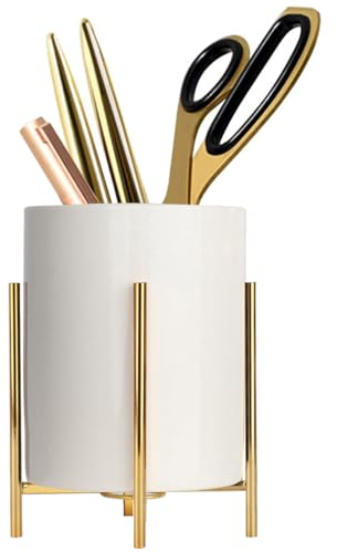 LOUIE SILNA Stiftehalter,Stifte Organizer Mit Metall,Stiftebox,für Büro, Schreibtisch Oder Arbeitszimmer Stiftebecher(12CM * 8.5CM)