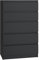 VBChome Kommode mit 5 Schubladen 70 x 40 x 110 cm Schwarz Grifflose Schubladenkommode Mehrzweckschrank für Flur Schlafzimmer Wohnzimmer Kinderzimmer Modern Schwarz