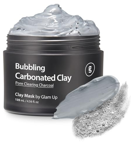 GLAM UP Clean Bubbling Carbonated Clay Mask for Face Purifying- Blackhead Remover, Peel Off, Pore Clearing, Deep Cleansing, Detoxing Bubble Clay Mask, Vegan 135ml (4.56 Fl Oz)