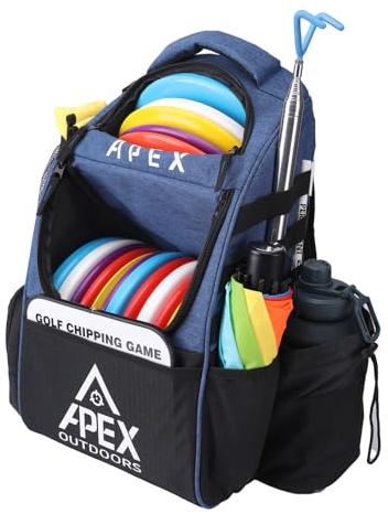 Apex Outdoors Discgolftasche, großer Discgolf-Rucksack für über 21 Scheiben, langlebig und leicht, mit mehreren Aufbewahrungstaschen
