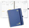 POPRUN Kalender 2025 Buchkalender (Aug.2024-Dez.2025) Ringbuch mit Hardcover, ca. A4 (25,5 x 20,5 cm), 17-Monate-Terminplaner, Wochenplaner 2025 mit Plastiklineal - Marineblau