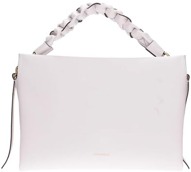 Coccinelle Leder Handtasche Umhängetasche Boheme Grana Double Hand Bag Bril. Wh/Cela. Gr weiß